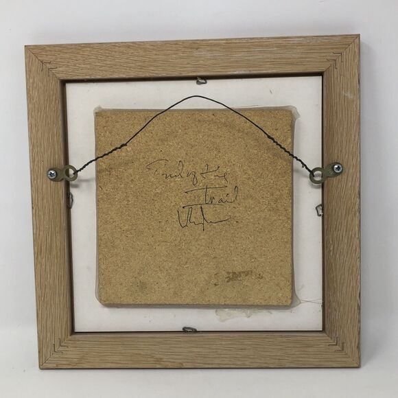 Navajo Sand Painting Horse “End Of The Trail” 90s Framed & Signed VTG Wall Art - Picture 7 of 9